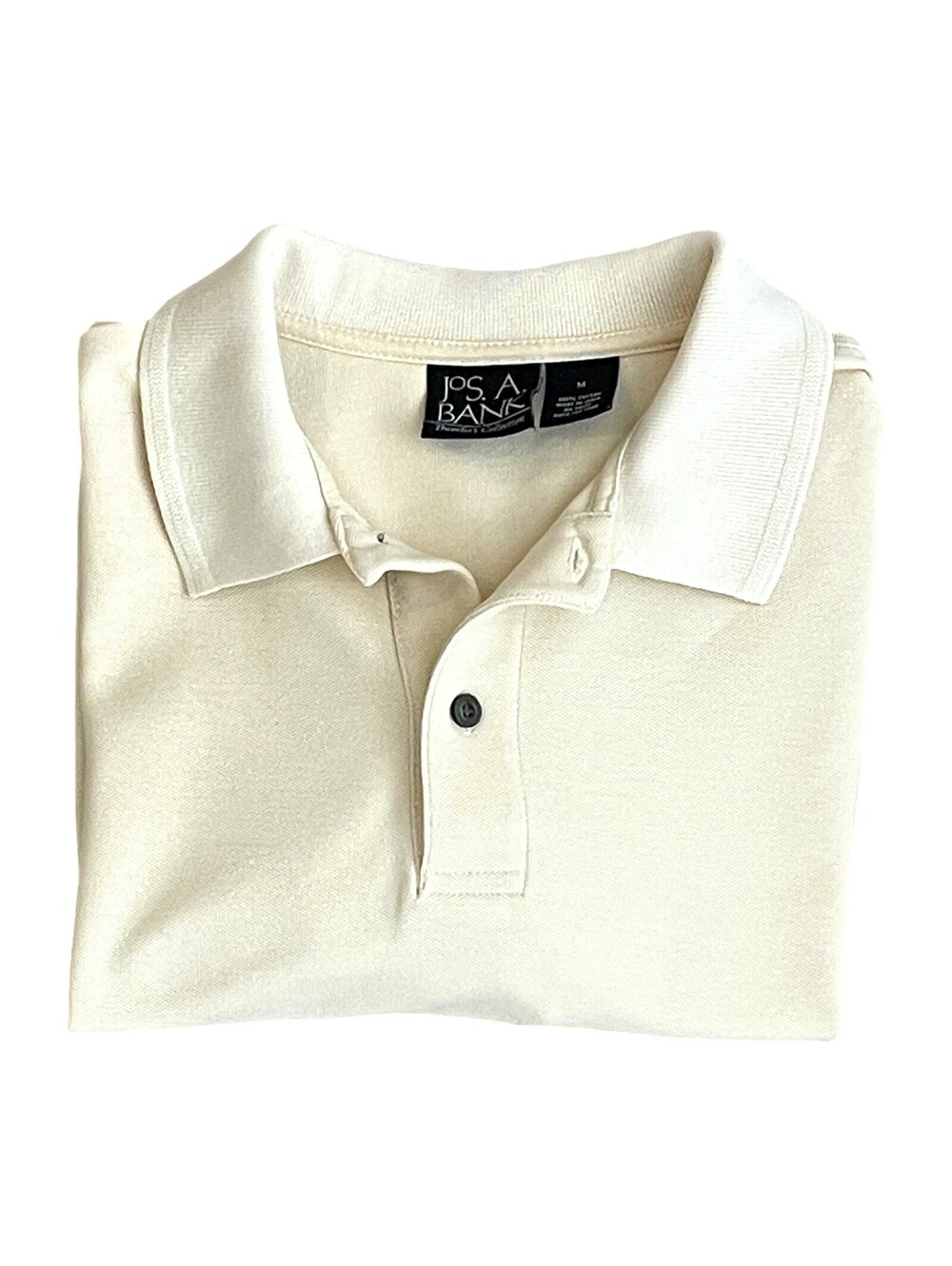 Jos A Bank Men's MED Traveler Polo Shirt Pale Yellow Cotton